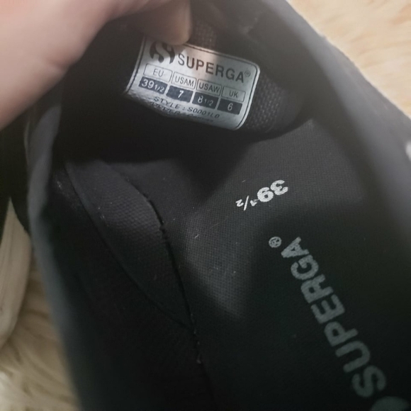 Superga women's canvas platform sneaker black size 8.5 - Picture 6 of 7